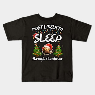 Most Likely To Sleep Through Christmas Funny Christmas Kids T-Shirt